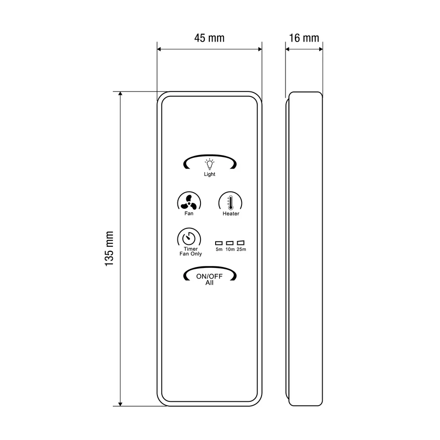 Martec Bathroom Heater Remote Control KIT