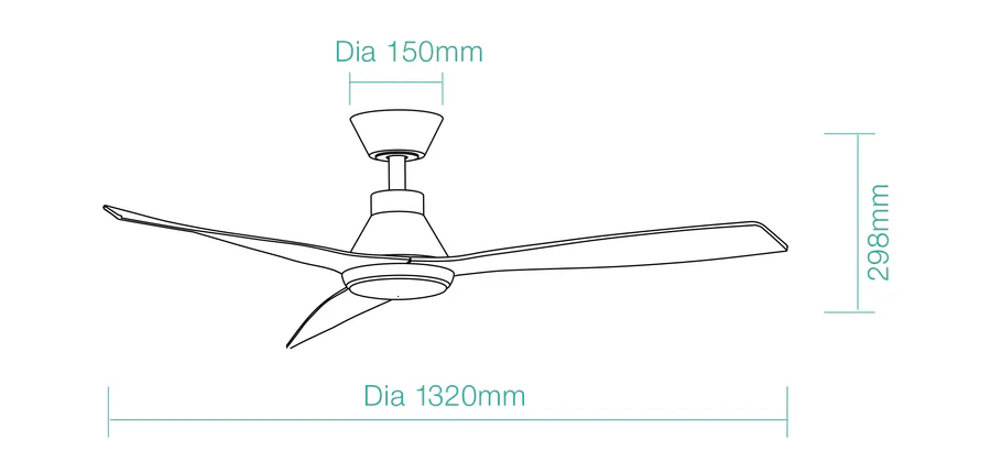 Martec Triumph DC 52″ Smart Ceiling Fan With WIFI Remote Control With LED light