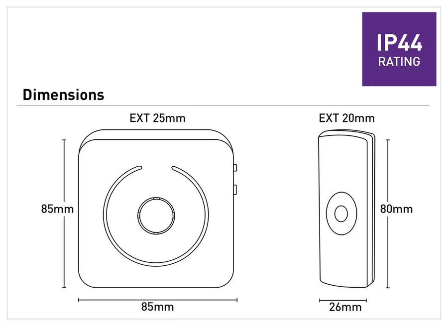 Mercator Wireless Door Chime Battery Operated